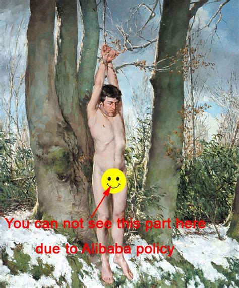 Marsyas Hang In The Forest Gay LGBT Interest Nude Naked Man Male Lover Hand Painted By Artist