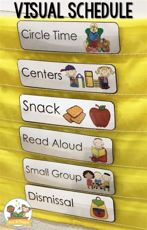 Printable Daily Schedule For Preschool Classroom With Pictures