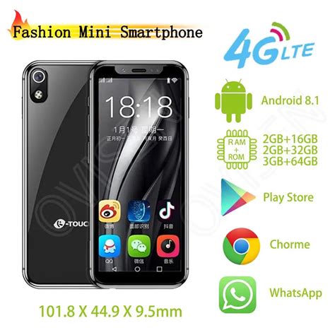 2019 Tiny Smartphone Googel Play Store K Touch I9 346 Inch Face Id