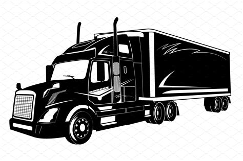 icon of truck, semi truck, vector ~ Illustrations ~ Creative Market