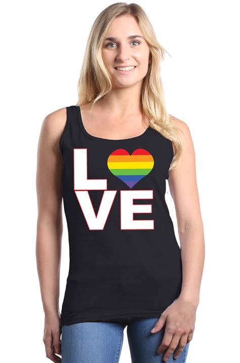 Shop4Ever Shop4Ever Women S Love Rainbow Heart LGBTQ Gay Pride