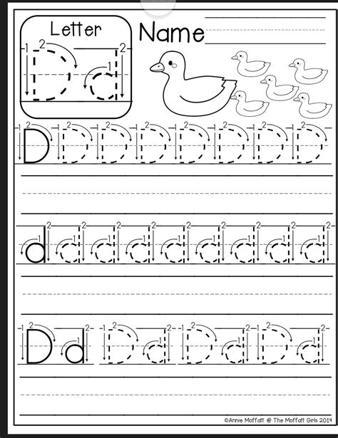 Teaching Station Letter D Tracing And Writing Printable