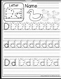Teaching Station Letter D Tracing And Writing Printable Worksheet | Dot ...