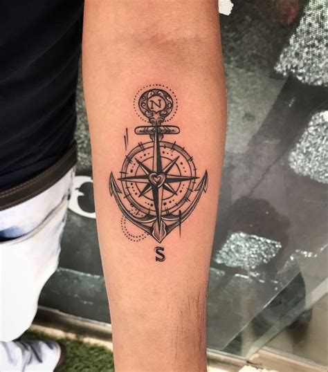 Anchor Compass Tattoo By Kaptaan Tattoo Anchor Compass Tattoo