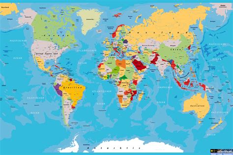 Weltkarte Mit Stdten