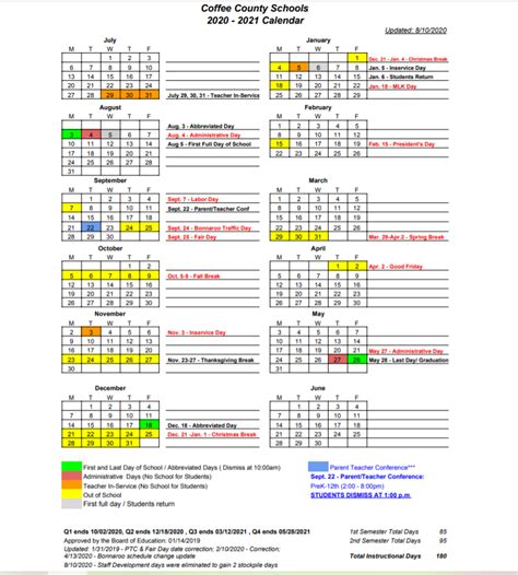 Coffee County School Holidays 2019 2020 Archives Us School Calendar