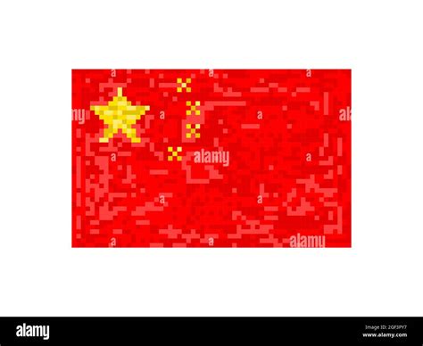 Drapeau Chinois Pixel Art Drapeau Chinois 8 Bits Design Pour Une