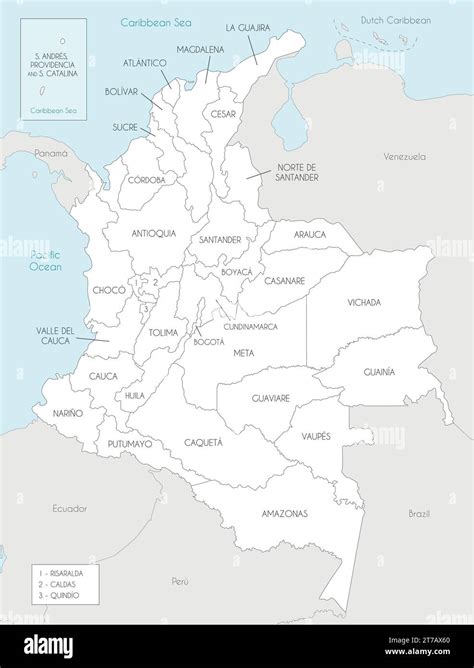 Mapa Vectorial De Colombia Con Departamentos Regi N Capital Y