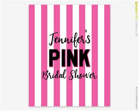 Customized Pink Striped Victoria Secret Inspired 8x10 Sign