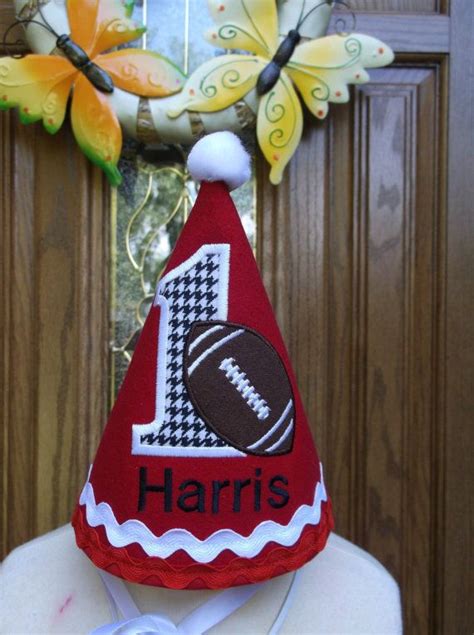 Boys First Birthday Party Hat Alabama Theme Football Hat Roll Tide