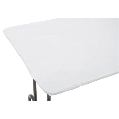 Kwik Covers© Oblong White Plastic Disposable Table Cover 30h X 6l