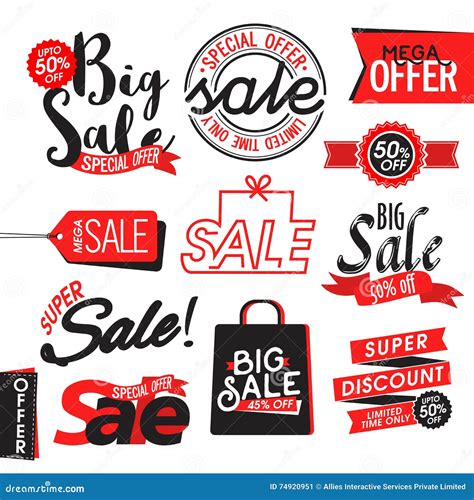 Sale Tags Labels Banner Or Typography Stock Illustration