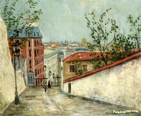Rue Du Mont Cenis In Montmartre Artwork By Maurice Utrillo Oil Painting