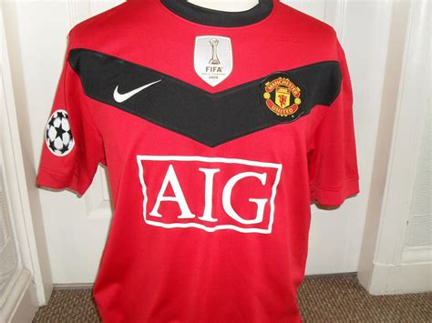 Manchester United Home Football Shirt 2009 2010 Sponsored By Aig