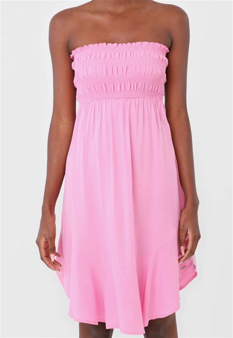 Vestido Colcci Curto Tomara Que Caia Lastex Rosa Compre Agora