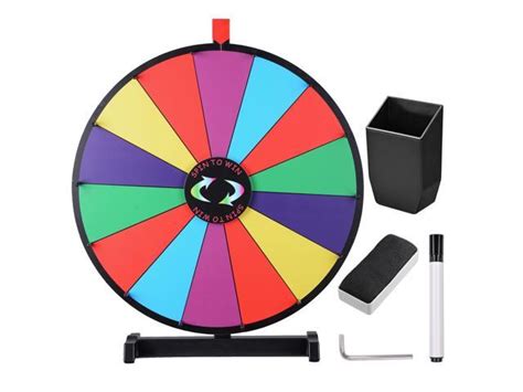 Winspin® Upgraded Editable 24 Color Prize Wheel Fortune Tabletop