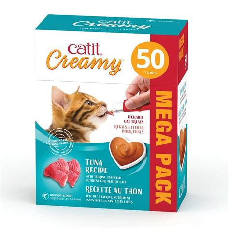 Catit Creamy Lickable Cat Treat Tuna 50 Tubes Mega Pack Dynoca