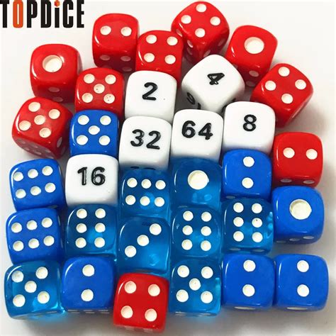 No10 Clear Blue Dice Board Game 10mm Acrylic Dices Many Colors