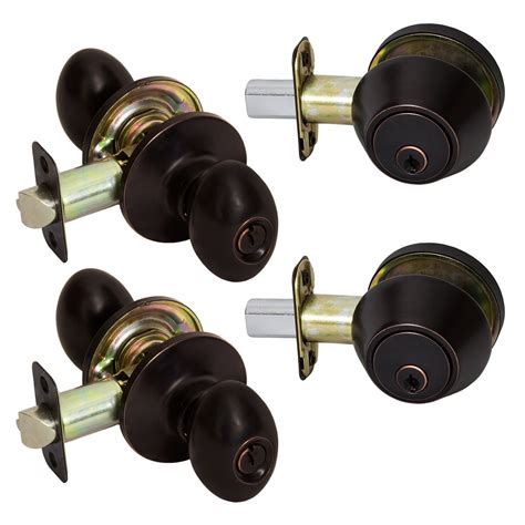 Pearson 2 Pack Oval Egg Keyed Entry Door Knobs With Single Cylinder