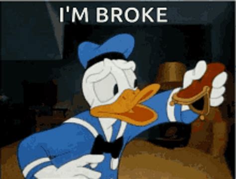 Donald Duck Im Broke Wallet Turned Upside Down 