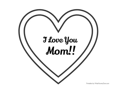 Free Printable I Love You Mom Coloring Pages What Mommy Does