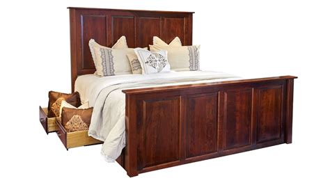 Henrietta Solid Wood Cherry Queen Storage Bed