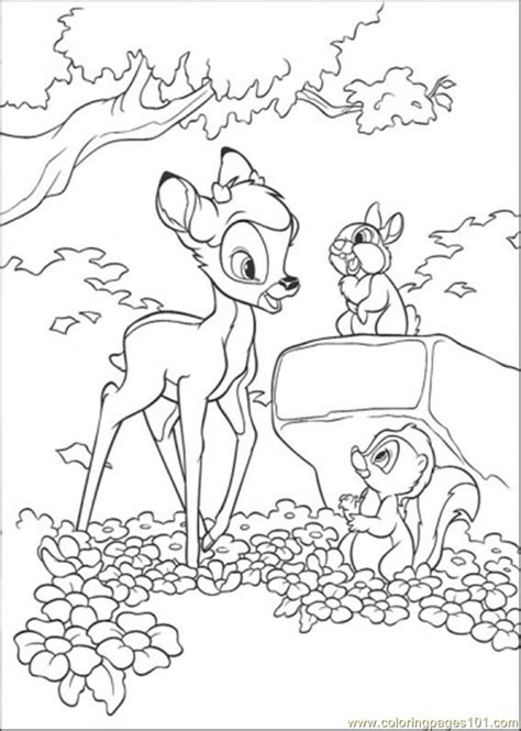 Bambi s flower the skunk flower cute free printable coloring. Bambi Flower And Thumper Coloring Page - Free Bambi ...