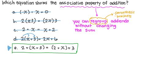 Question Video Associative Property Of Addition Nagwa