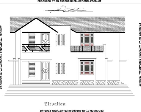 2d House Elevation Design Dwg File Cadbull