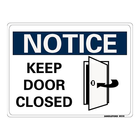 Sandleford 300 X 225mm Keep Door Closed Plastic Sign Bunnings Warehouse