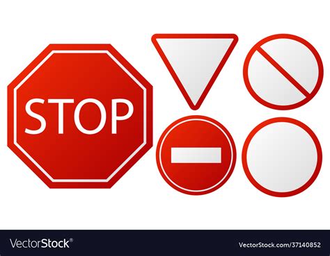 traffic signs stop restricted road warning sign vector image