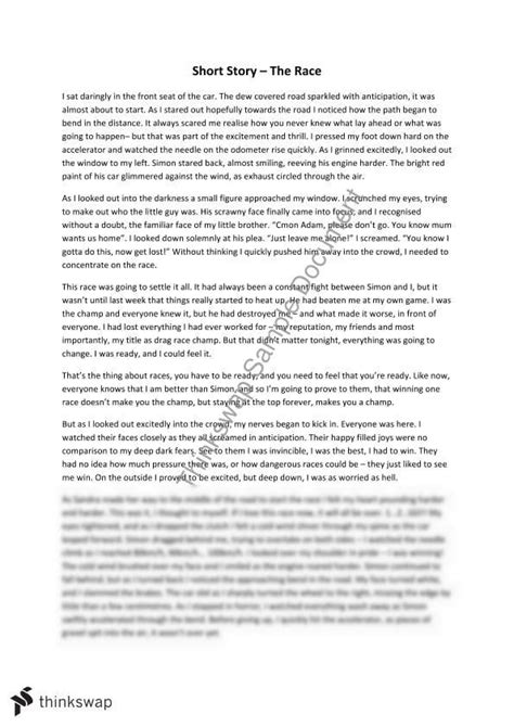 Creative Of Piece Of Writing Short Story English Standard Year