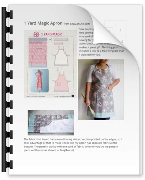 One Yard Magic Apron Pattern Optimized For Printing Sewcanshe Free