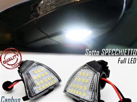 Kit Luci Led Sotto Specchietti Canbus Per Vw Sharan M Placchette Complete Led K Bianco