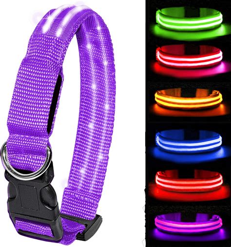 MELERIO LED Dog Collar Flashing Light Up with USB Rechargeable & 100%