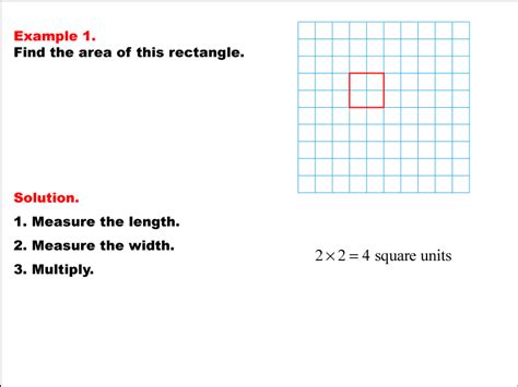 Math Example Area And Perimeter Rectangle Area Example 1 Media4math