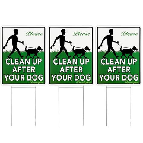 3pcs Please Clean Up After Your Dog Signs Yard Warning Signs No Pooping