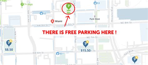 2023 Map Of Free Parking In Miami Fl Spotangels