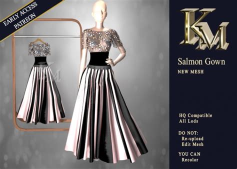 Salmon Gown At Km Sims 4 Updates