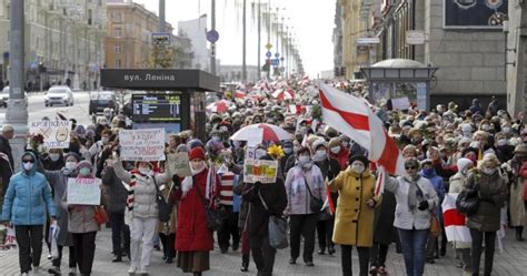 Thousands Of Retirees March In Belarus Demanding Lukashenkos