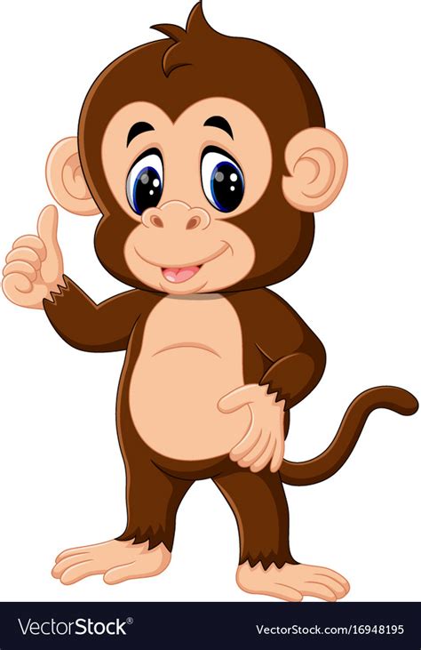 Cute Monkey Cartoon Royalty Free Vector Image Vectorstock