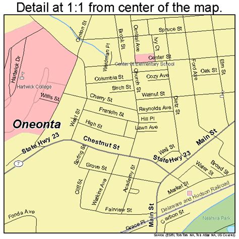 Oneonta New York Street Map 3654881