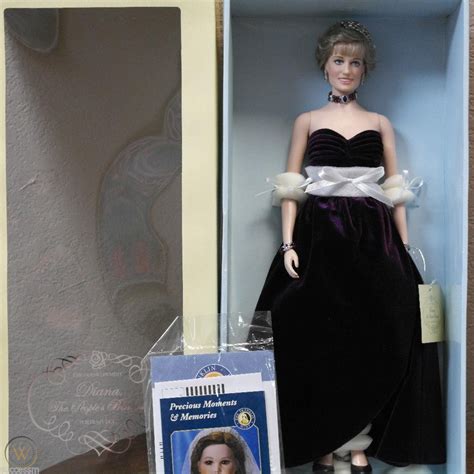 Franklin Mint Princess Diana Vinyl Doll Purple Silk Velvet Gown Le 243