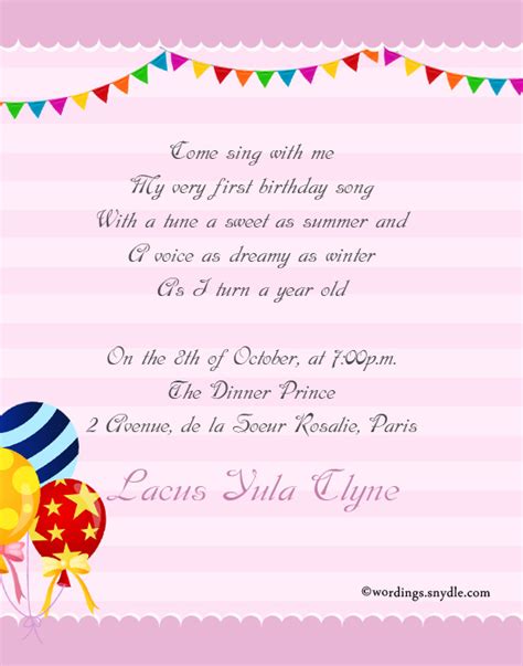 The party invitation card wording or party invitation wordings sometimes can be difficult to find. 1st Birthday Party Invitation Wording - Wordings and Messages