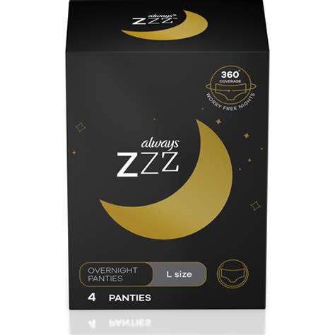 Always Zzz Disposable Overnight Period Underwear For Women Made Of