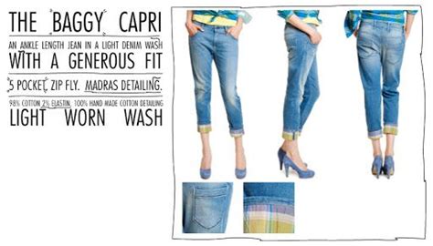 The Baggy Capri Baggy Ankle Length Jeans Denim Wash