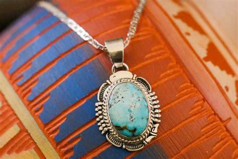 Kingman Turquoise Necklace Native American Turquoise Jewelry Dakota