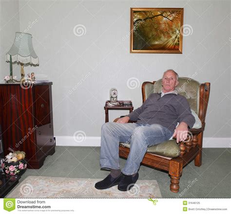 Old Man Sitting In His Armchair Royalty Free Stock Photo Image 31646125