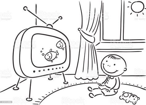 Child Watching Tv Stock Illustration Download Image Now Istock