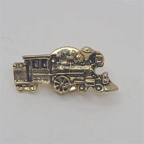 Steam Locomotive Train Engine Lapel Hat Pin Gold Tone 995 Picclick